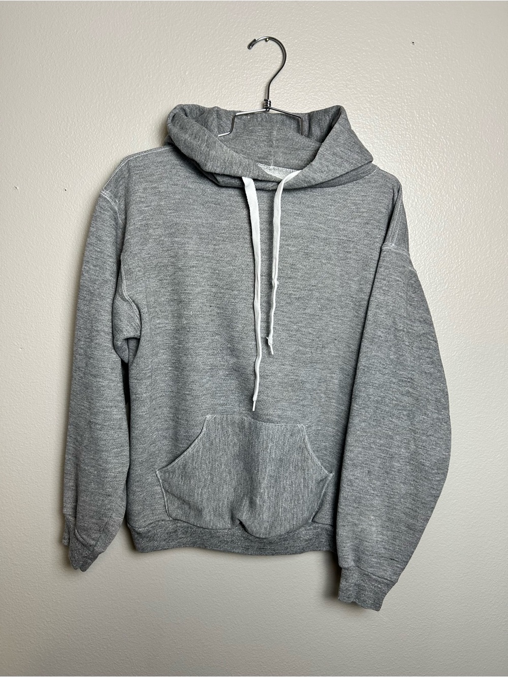 Russell Athletic Vintage Gray Hooded Pullover Sweatshirt Medium